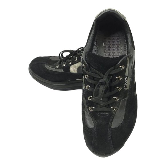 Joya Shoes - Joya Swiss Venezia Black Suede Leather Toning Womens 7 Shoes Comfort Walking